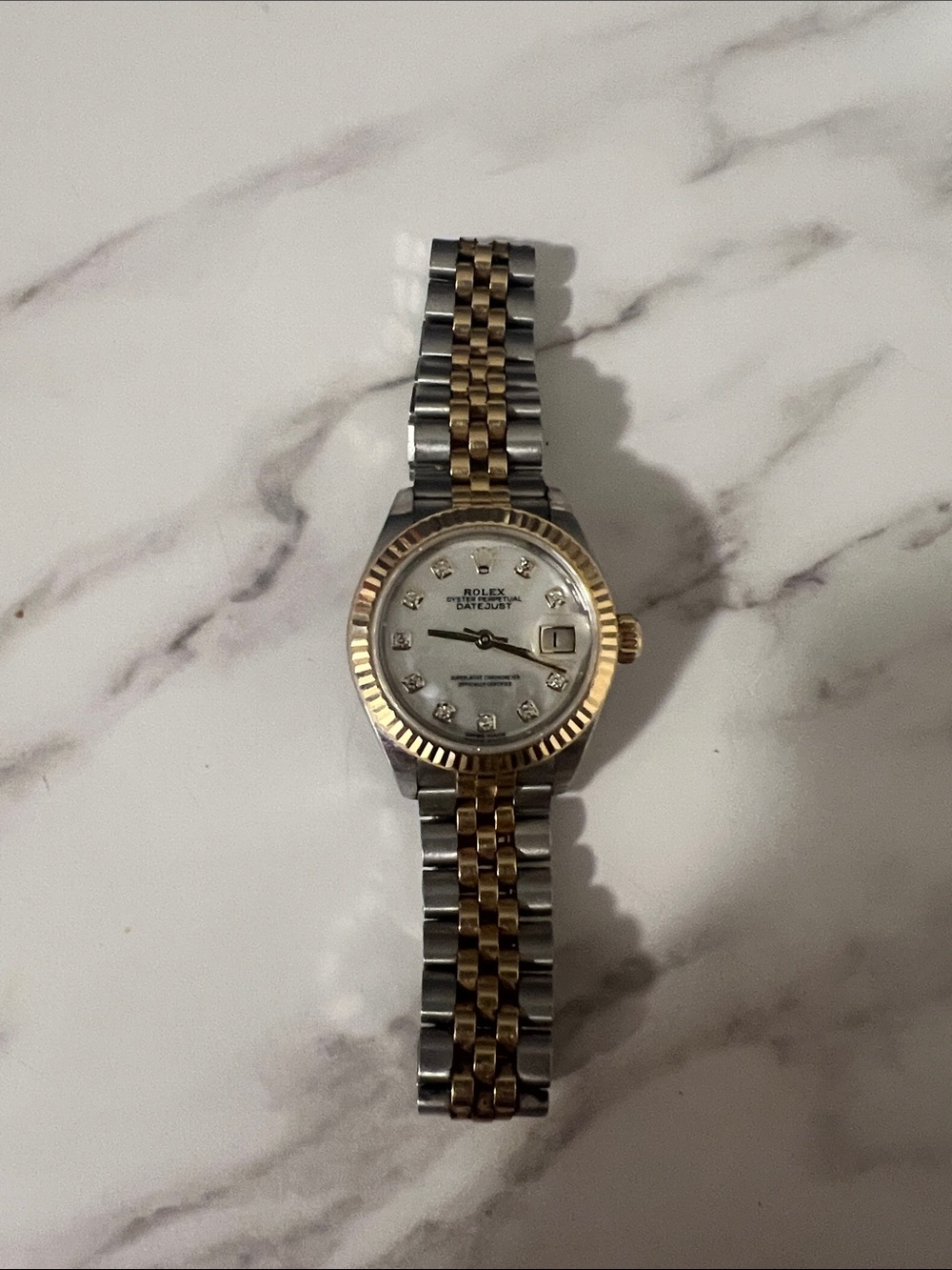 Rolex Two-Tone Gold & Silver Ladies Watch with Diamond Markers